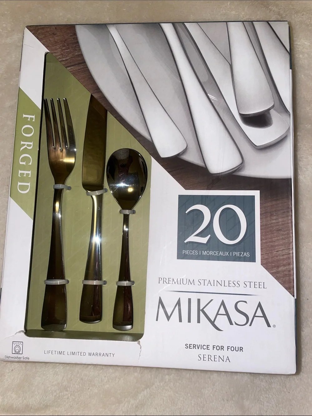 BNIB Mikasa Serena Premium Stainless Steel Flatware Set 20 pcs